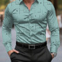 Men’s Shirt with Geometrical Pattern – Breathable Long Sleeve Style