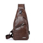 Men’s Faux Leather Chest Backpack – Compact Sling Shoulder Bag
