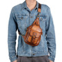 Men’s Genuine Leather Chest Bag – Stylish Sling Shoulder Bag