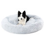 Donut Dog Bed Fluffy Long Plush Pet Bed – Warm & Calming Cushion
