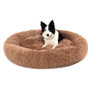 Donut Dog Bed Fluffy Long Plush Pet Bed – Warm & Calming Cushion