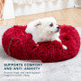 Donut Dog Bed Fluffy Long Plush Pet Bed – Warm & Calming Cushion