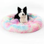 Donut Dog Bed Fluffy Long Plush Pet Bed – Warm & Calming Cushion