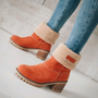 Women's Mid-Calf Suede Winter Boots with Fur