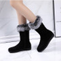 Women’s Suede Snow Boots – Warm Fur Lined Mid-Calf Winter Boots