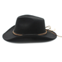 Cotton Western Hat Unisex Felt Wide Brim Fedora with Buckle Detail