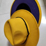 Unisex Two Tone Fedora Hat – Flat Brim Woolen Wide Brim Design