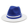 Colorblock Fedora – Unisex Wide Brim Two Tone Dress Hat with Belt Buckle