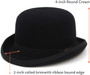 Derby Hat – Men’s 100% Wool Black Bowler Vintage British Style