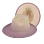 Gradient Fedora Hat – Unisex Wide Flat Brim Wool Felt Style
