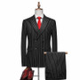 Striped Suit – Men’s 2 Piece Slim Fitting Double-Breasted Pinstripe