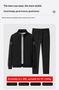 Men’s Athletic Set – Casual Cardigan Jacket & Pants Ensemble