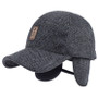 Wool Baseball Cap with Ear Flaps – Men’s Winter Warm Windproof Hat