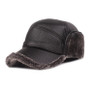 Winter Leather Hat with Ear Flaps – Men’s Warm Plush-Lined Winter Cap