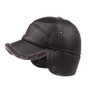 Winter Leather Hat with Ear Flaps – Men’s Warm Plush-Lined Winter Cap