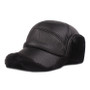 Winter Leather Hat with Ear Flaps – Men’s Warm Plush-Lined Winter Cap
