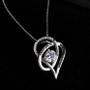 Heart Pendant Necklace with Engraved I Love You to the Moon and Back – Women’s 925 Sterling Silver with Cubic Zirconia