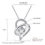 Heart Pendant Necklace with Engraved I Love You to the Moon and Back – Women’s 925 Sterling Silver with Cubic Zirconia