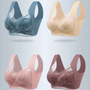 Women’s Wireless Lace Bra – Seamless Push Up Bra with Mesh V-Neck
