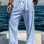 Men’s Linen Trousers – Relaxed Wide-Leg Casual Pants