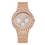Men's Diamond Watch – Iced-Out Quartz Watch with Stainless Steel Band and Rhinestone Bezel