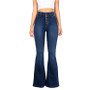Button Fly Flare Jeans – Women’s High-Waisted Bell Bottom Flare Jeans