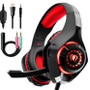 Gaming Headset with Adjustable Noise-Canceling Microphone & Red LED Lights - Visible Variety