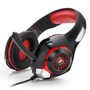 Gaming Headset with Adjustable Noise-Canceling Microphone & Red LED Lights