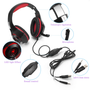 Gaming Headset with Adjustable Noise-Canceling Microphone & Red LED Lights