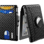 AirTag Wallet for Men – Carbon Fiber RFID Blocking Wallet with Pop-Up Cards & Money Clip