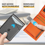 Slim RFID Blocking Leather Wallet – Men’s Minimalist Bifold with Money Clip & 11 Card Slots - Visible Variety