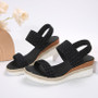 Wedge Sandals for Women – Espadrille-Inspired Design with Woven Upper & Elastic Back Strap