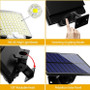 Solar Motion Sensor Flood Light 106 LED – Outdoor Security Light with Separate Solar Panel - Visible Variety