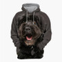 Black Russian Terrier Hoodie – Unisex 3D Graphic with Striking Black Dog Design - Visible Variety