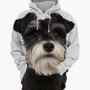Schnauzer Hoodie – Unisex 3D Graphic with Realistic Dog Face Print - Visible Variety