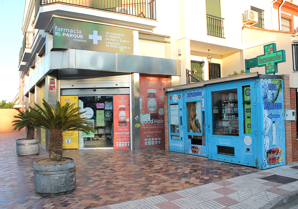 Exterior de la Farmacia El Parque en Don Benito, Badajoz