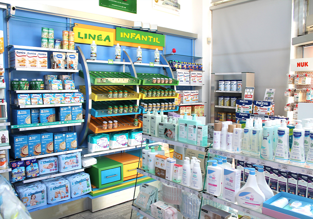 Línea infantil de la Farmacia El Parque en Don Benito, Badajoz