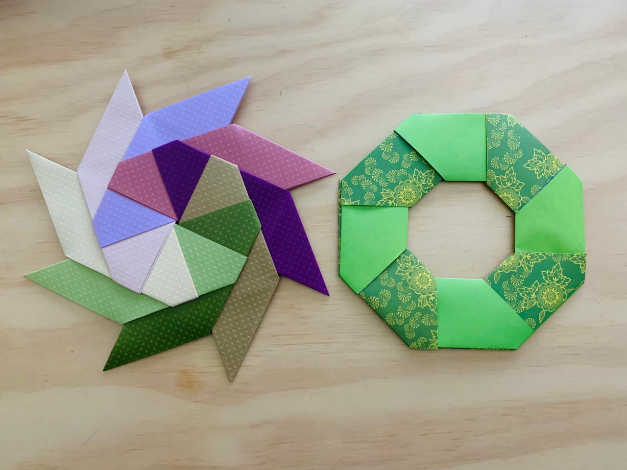 How to make a Transforming Origami Star & Origami Wreath - (Our Holiday Tradition)