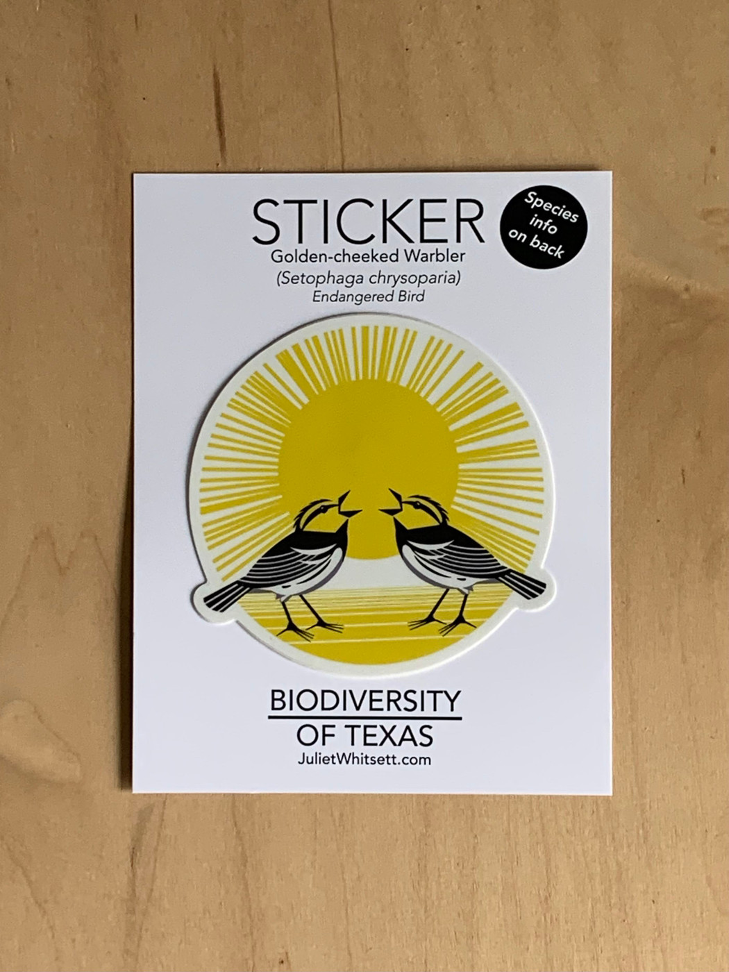 STICKER | Golden-cheeked Warbler (Setophaga chrysoparia)- Endangered