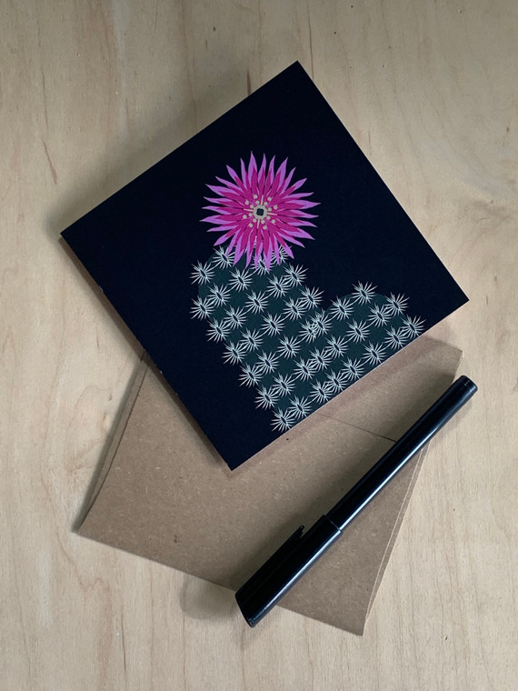 GREETING CARD | Black Lace Cactus (Echinocereus reichenbachii var. albertii) -Endangered