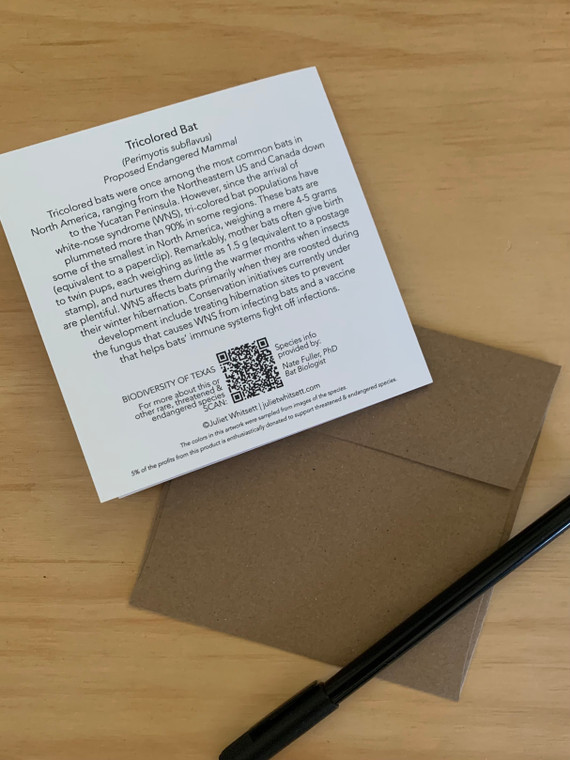 GREETING CARD | Tricolored Bat (Perimyotis subflavus) - Proposed Endangered