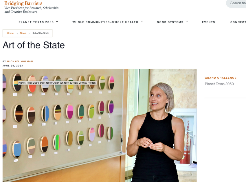 University of Texas Artist Fellow - "Art of the State" 