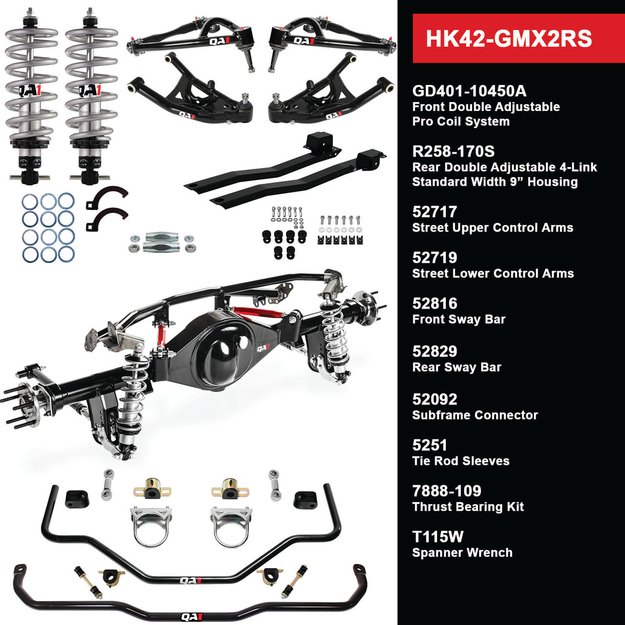 HK42-GMX2RS Level 2 Handling Kit with OE Width 9in. Housing, 68-72
