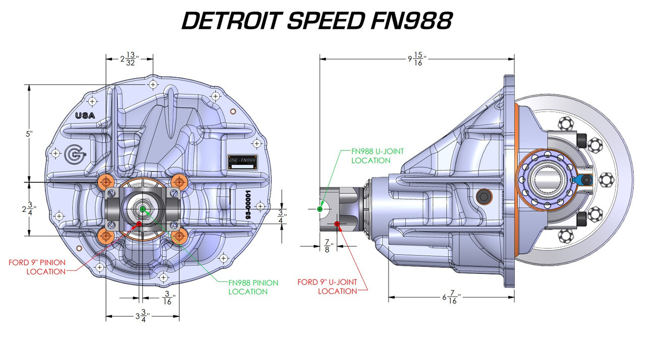 洋書 Front-Shifted ING and ED Groups in Prese Detroit Speed Assembled Center Section - FN988 - Ford 8.8
