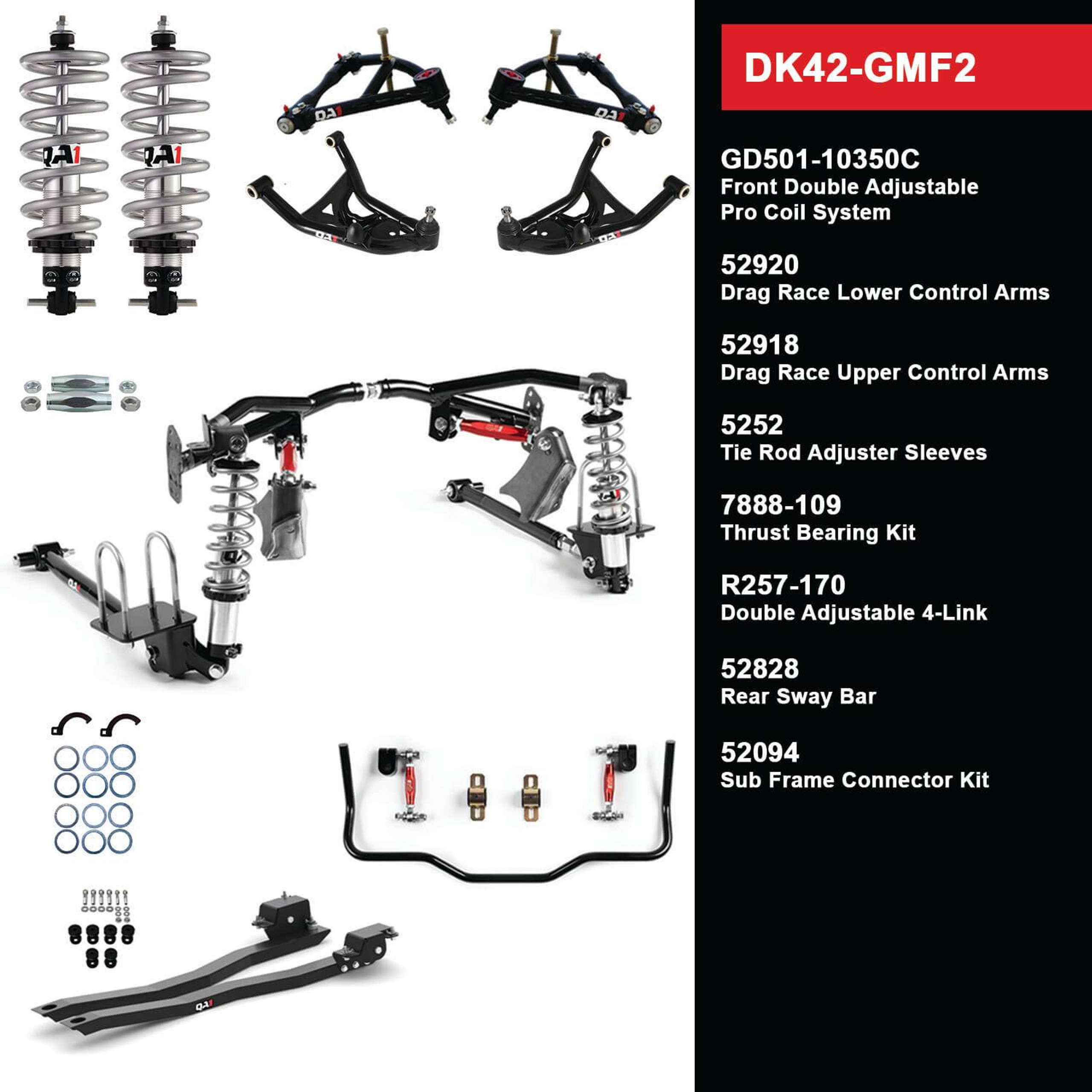 松94 52094 Subframe Connector Kit, 70-74 GM F Body