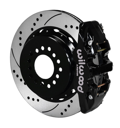 Wilwood 140-10948-D 14in. AERO4 Big Brake Rear Parking Brake Kit, Black Calipers