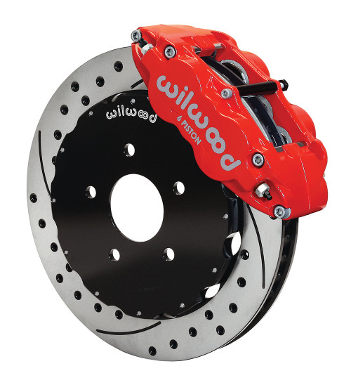 Wilwood 140-8922-DR 14in. Forged Narrow Superlite 6R Big Brake Front Brake Kit, Red Calipers