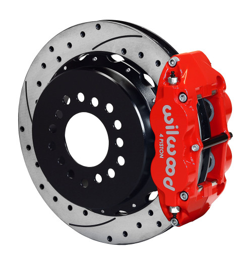 Wilwood 140-9219-DR 13in. Forged Narrow Superlite 4R Big Brake Rear Parking Brake Kit, Red Calipers