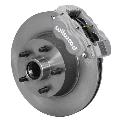 Wilwood Front Brake Kit, 70-73 Mustang Drum Spindle, 11.3", 4 Piston, Undrilled, Gray 140-13477