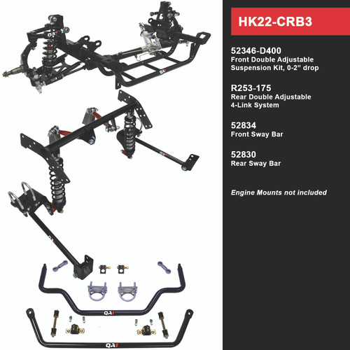 HK22-CRB3 Level 2 Full Vehicle Handling Kit, 68-70 Mopar B-Body, Double Adjustable, 0-2in. Drop